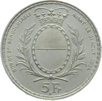 1934 Fribourg - 5 Franken